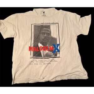 Malcolm X T-shirt Cream Size 2XL NEW WITH FLAWS